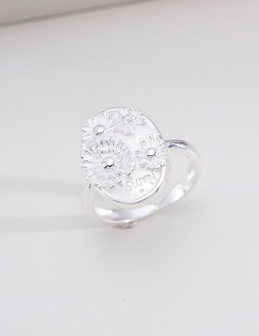 S925 Vintage Style Zirconia Ring Gold Plated J0385