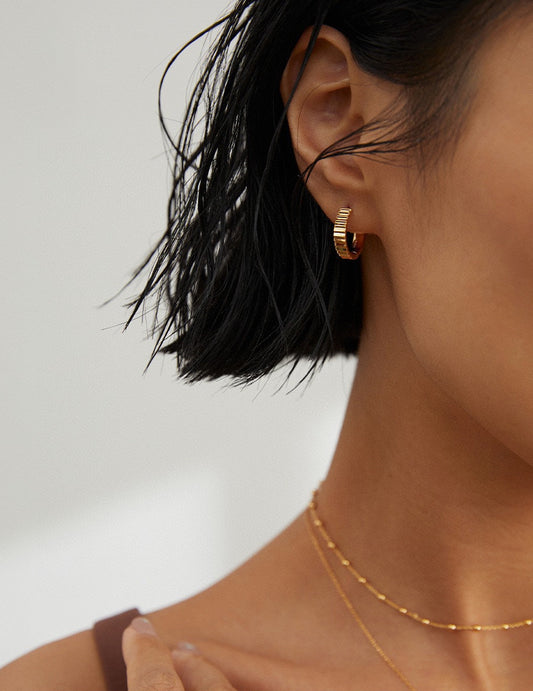 S925 Simple Hoop Earrings French Minimalist Design
