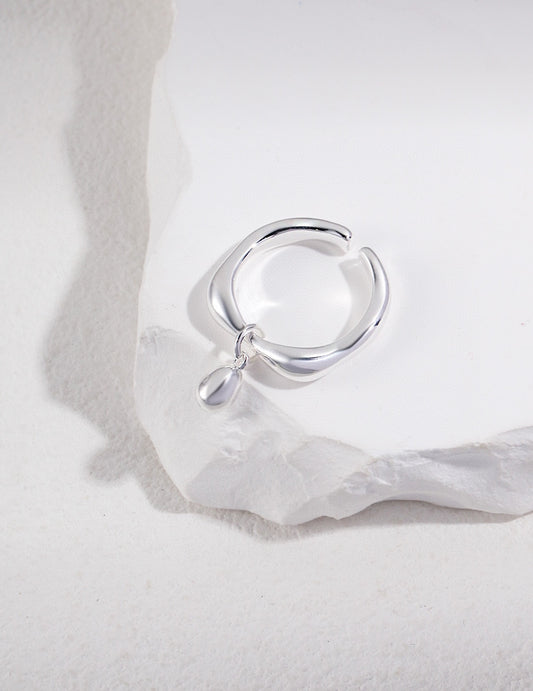 【S925】Statement Open Ring with a Luminous Lava Texture