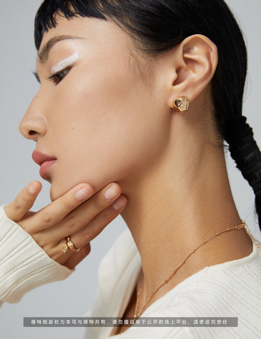 S925 Minimalist Stud Earrings French Style Simple