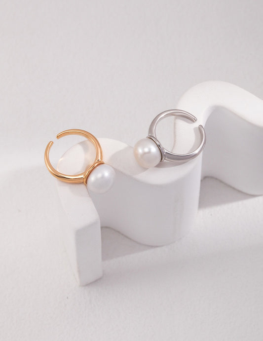S925 Freshwater Pearl Ring - Simple, Elegant, for Office and Commute