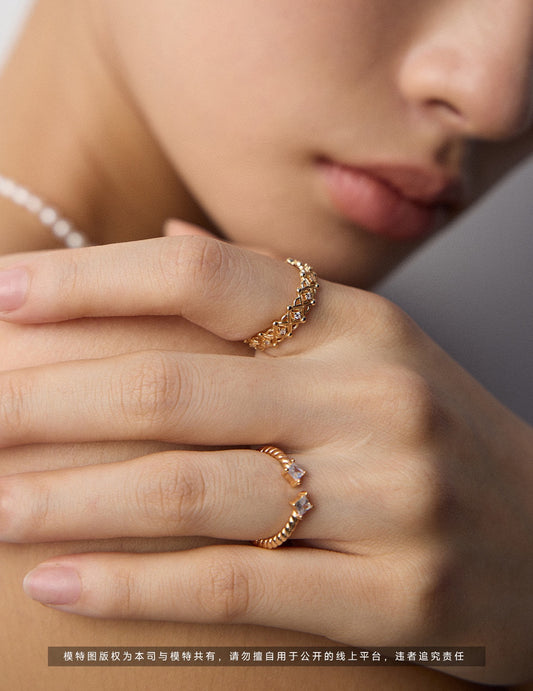 S925 Silver Design Ring with Zirconia - Elegant Ring