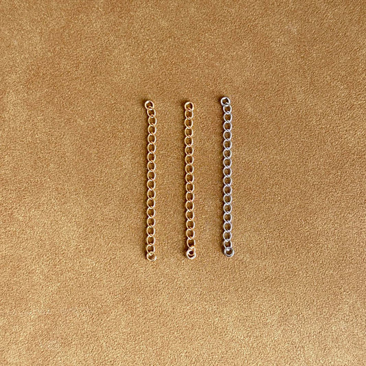 Sterling Silver 925 Gold Plated Adjuster Chain 6cm, Convenient Length Adjustment Part