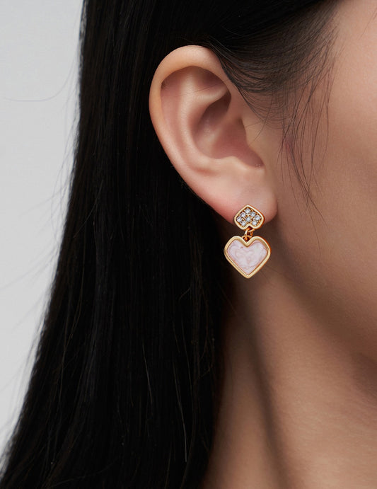 S925 エナメル＆ジルコニアの上品な煌めき ファッションピアス