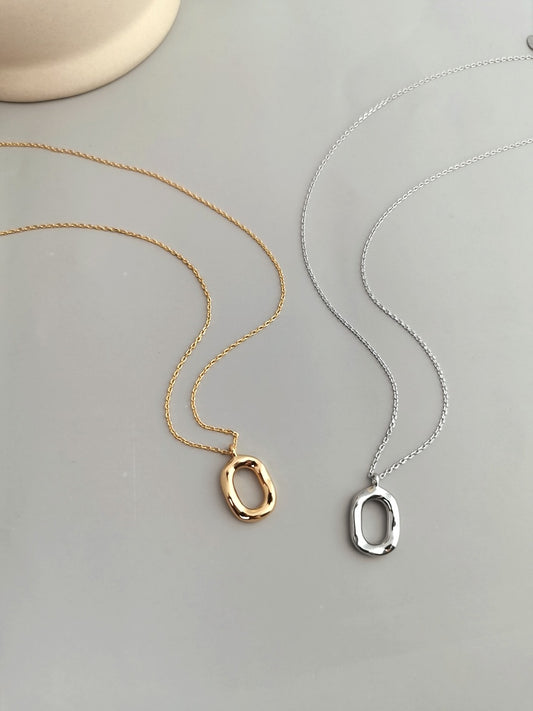 Silver 925 Necklace Popular Cross Chain & O-Ring Charm