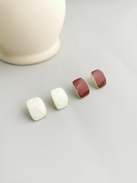 S925 Enamel Stud Earrings: Modern Design to Adorn Your Celebrations