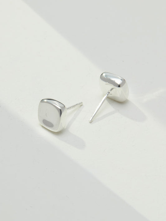 [Lava] 925 Sterling Silver Nuance Form Stud Earrings