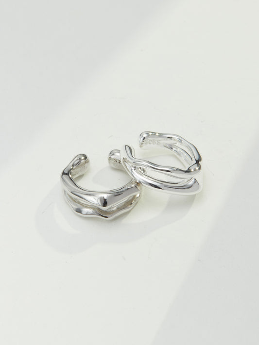 Silver 925 Lava Design Nuance Ear Cuff (single ear)
