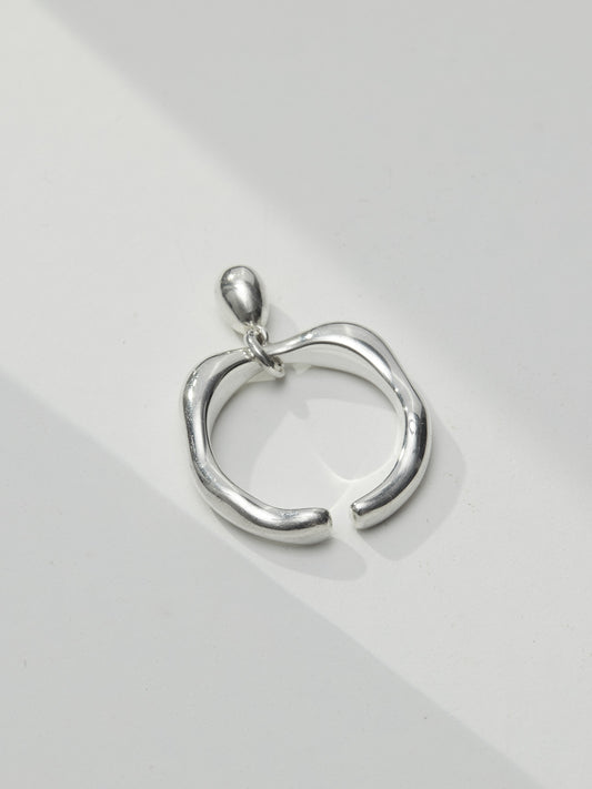 【S925】Statement Open Ring with a Luminous Lava Texture