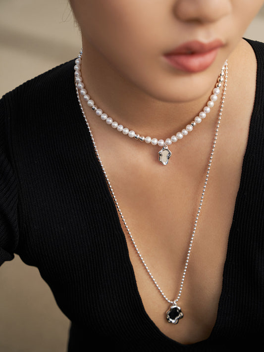 [Kyohaku] Freshwater Pearl Silver 925 Nuance Choker