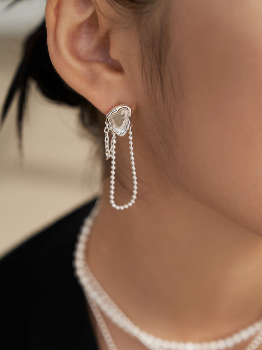 S925 Streamlined Tassel Earrings, Mirror Finish, Modern Design