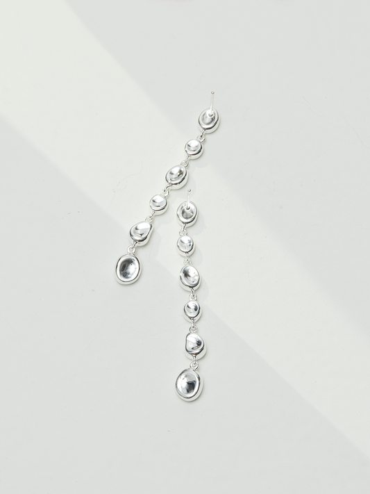 [Lava] 925 Sterling Silver Nuance Swinging Long Earrings