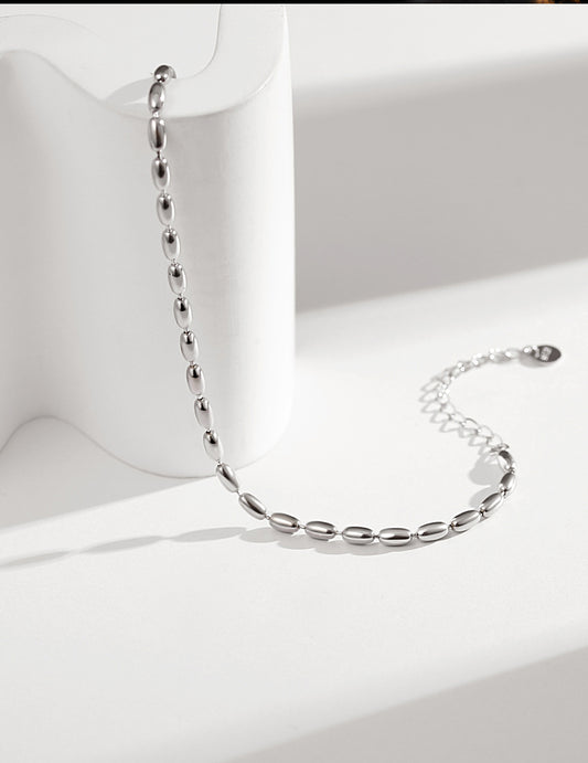 Sterling Silver 925 Minimalist Plain Chain Bracelet