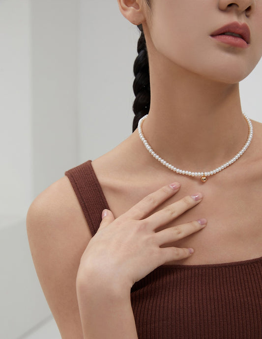Freshwater Pearl Sterling Silver 925 Necklace Layering Dainty Feminine