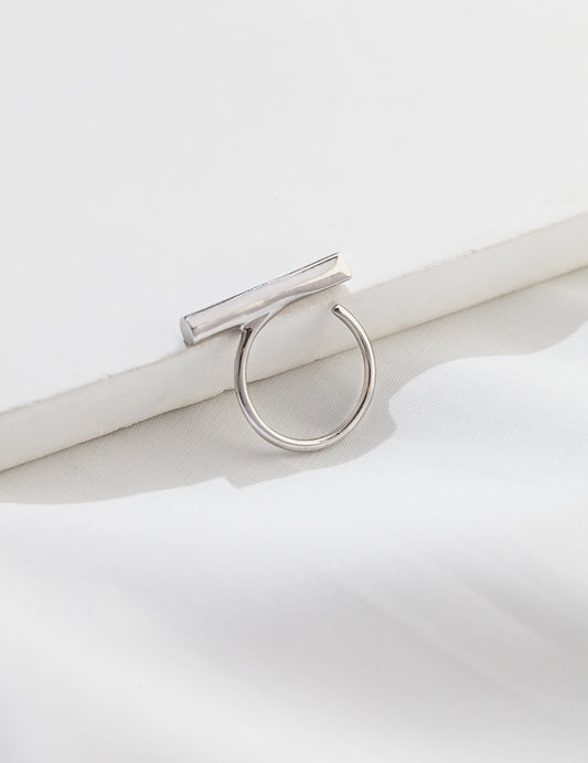 S925 Geometric Sculptural Modern Square Ring