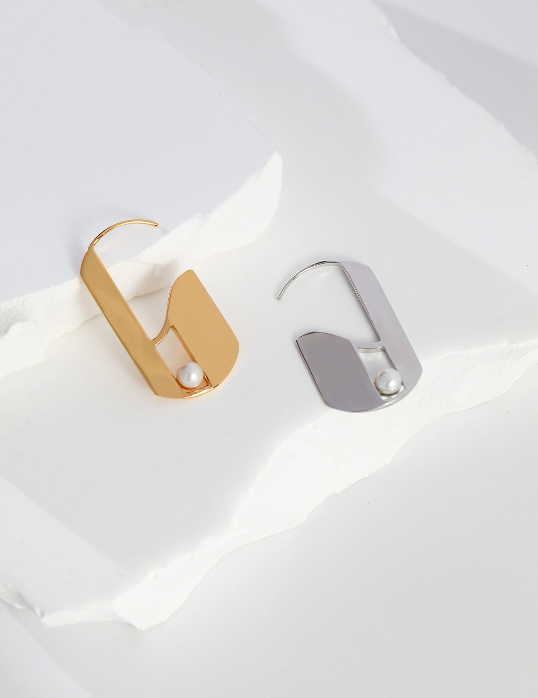 シルバー925 淡水パール ドロップ ニュアンス デザイン ピアス