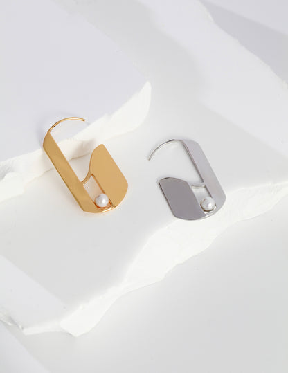 シルバー925 淡水パール ドロップ ニュアンス デザイン ピアス