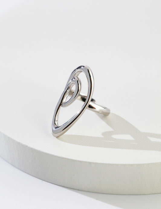 Silver 925 Minimalist Line Nuance Design Ring