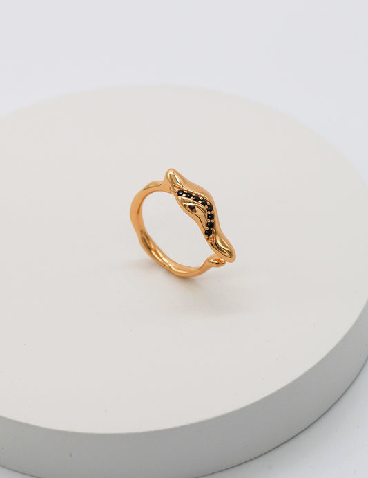 Silver 925 Zirconia Abstract Streamline Ring Elegant