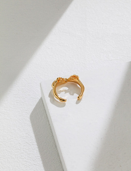 S925 Liquid Line Nuance Ring Silver Liquid Design