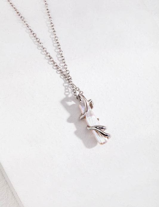 Freshwater Pearl Baroque Sterling Silver Streamlined Necklace Unique