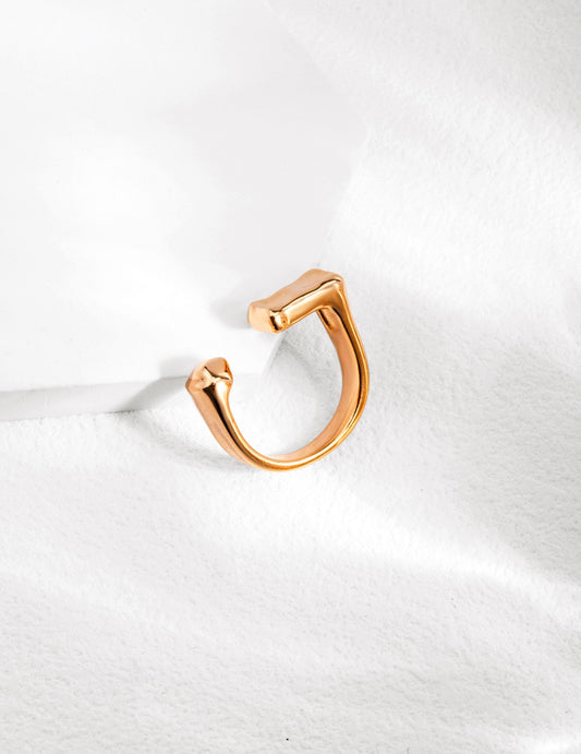 Sterling Silver 925 Textured Nuance Ring - Voluminous & Simple
