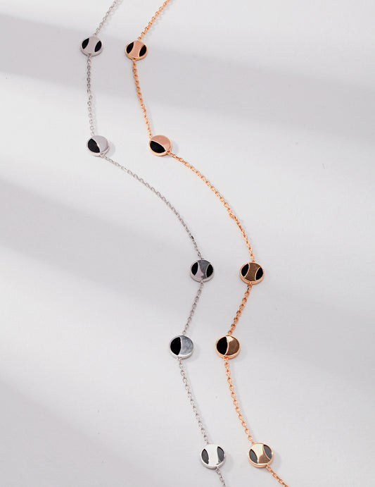 Sterling Silver 925 Onyx Geometric Filigree Design Necklace