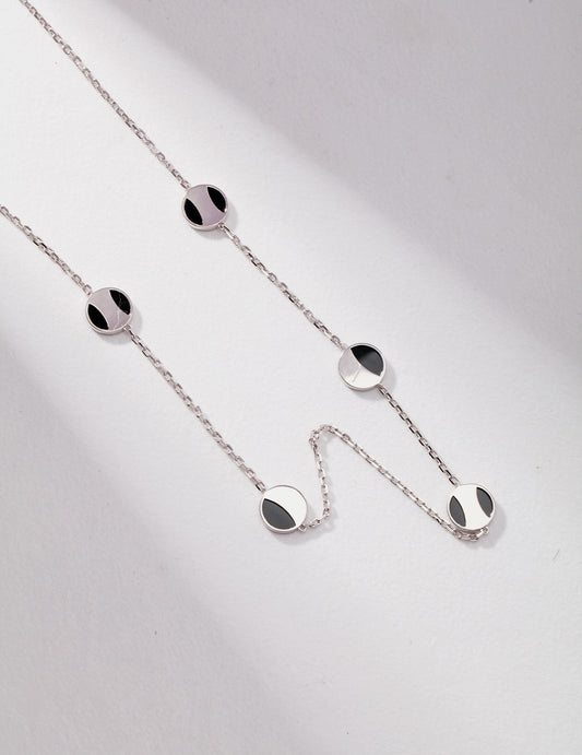Sterling Silver 925 Onyx Geometric Filigree Design Necklace