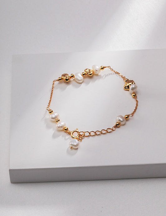 Freshwater Pearl Sterling Silver 925 Bracelet Simple and Nuanced