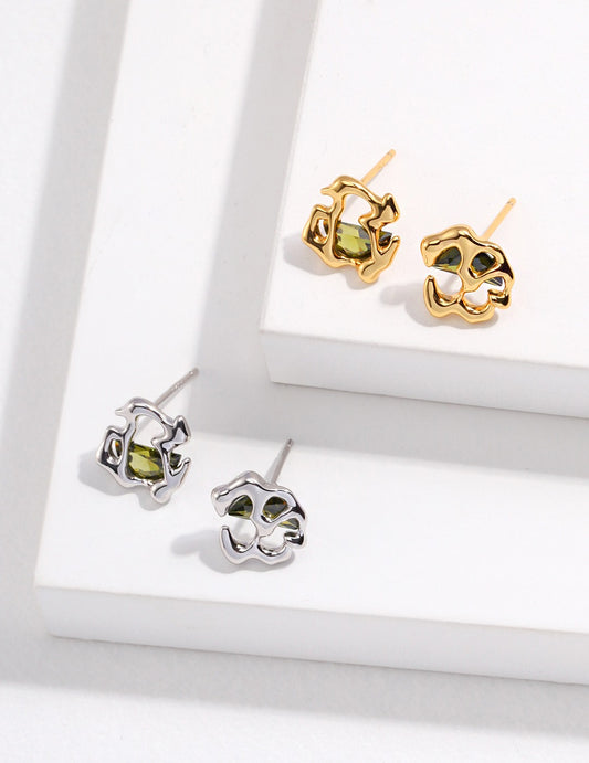 Sterling Silver 925 Zirconia Earrings French Minimalism Elegant