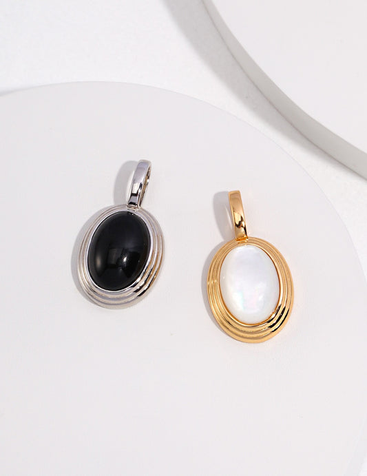 Silver 925 French Style Plain Plate Pendant