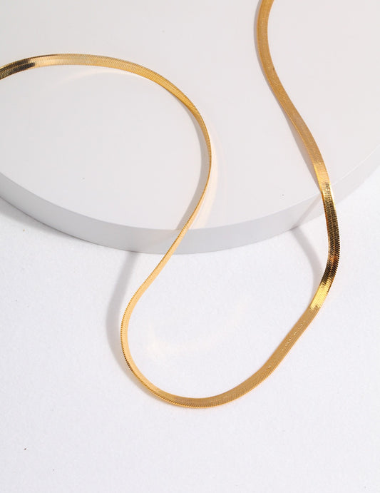 Sterling Silver Flat Snake Chain Necklace Elegant