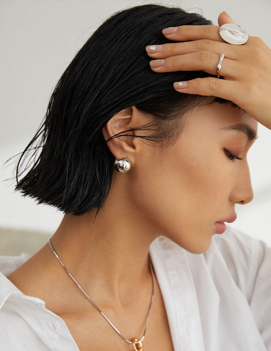 Sterling Silver 925 Geometric Minimalist Nuance Stylish Earrings