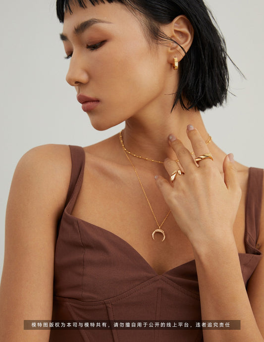 S925 Geometric Carved Design Ring