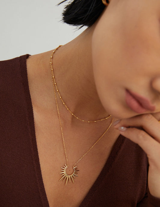 Sterling Silver 925 Minimalist French Necklace Gold Plated YD0048