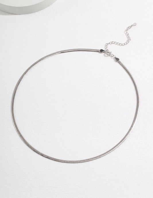 Sterling Silver 925 Wide Snake Chain Necklace Stylish