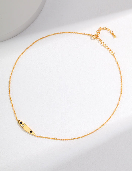 Sterling Silver Zirconia Dainty French Elegant Necklace