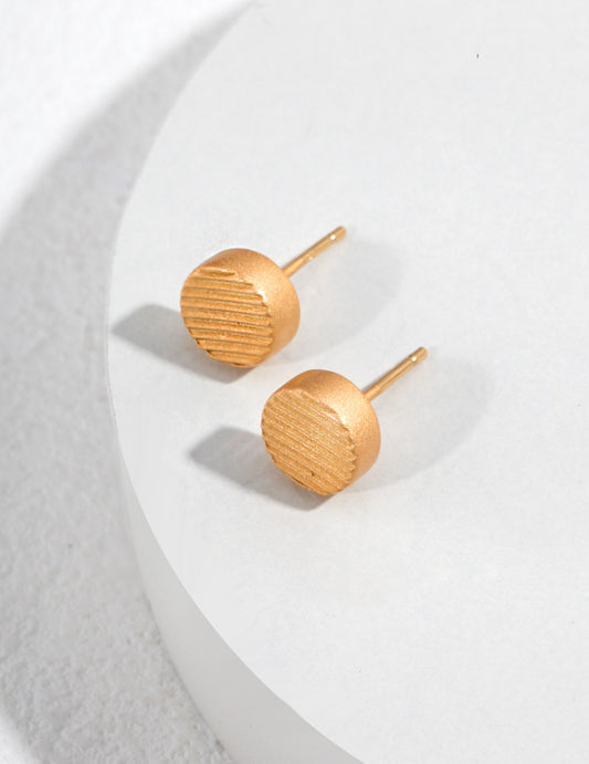 Sterling Silver 925 Simple Cylinder Stud Earrings Minimalist