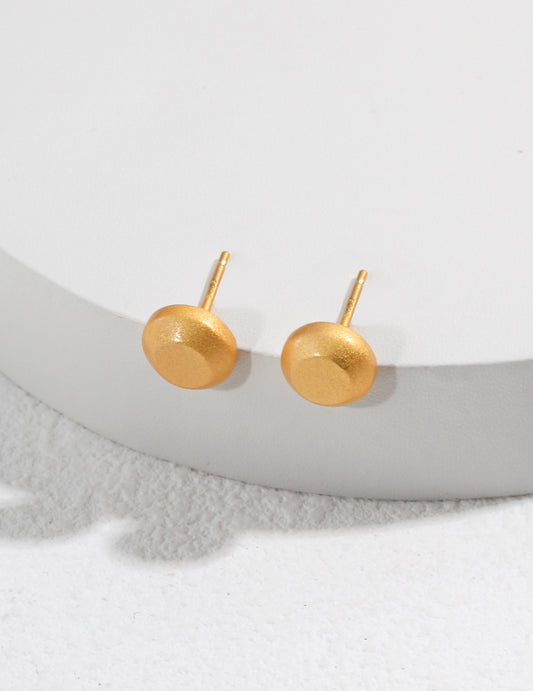 S925 Cylinder Nuance Stud Earrings Modern Design