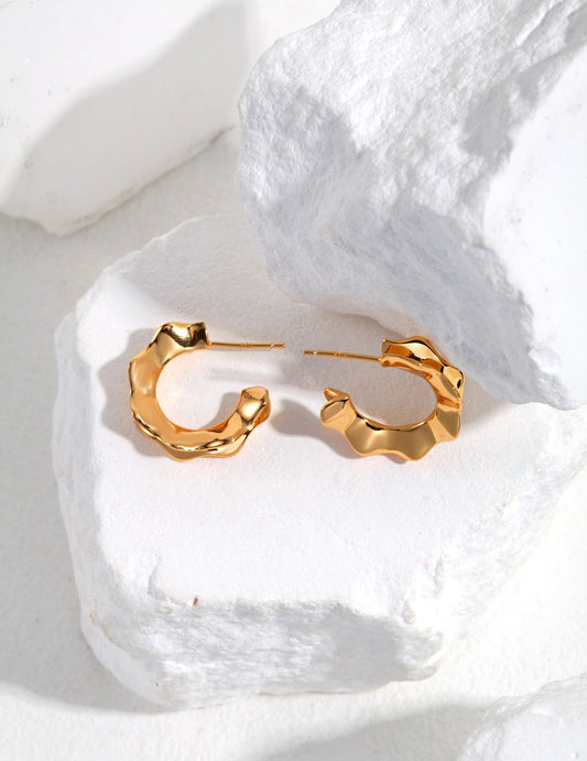 Silver 925 Minimal Earrings Nuance Line Simple