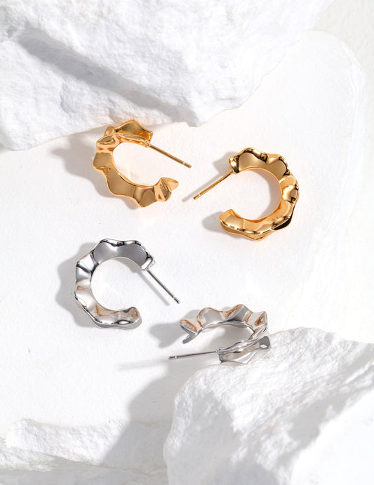 Silver 925 Minimal Earrings Nuance Line Simple