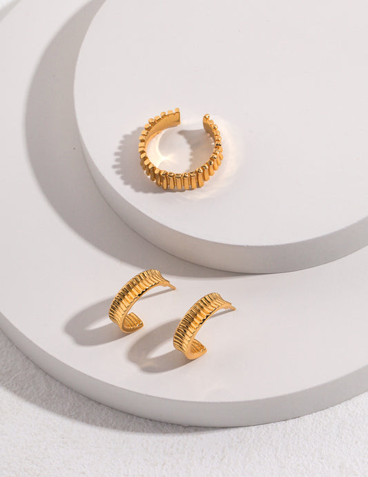Silver 925 Simple Nuance Line Minimalist Earrings