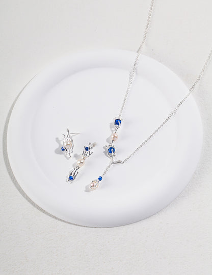 シルバー925 淡水パール×ジルコニア フラワーモチーフ ピアス