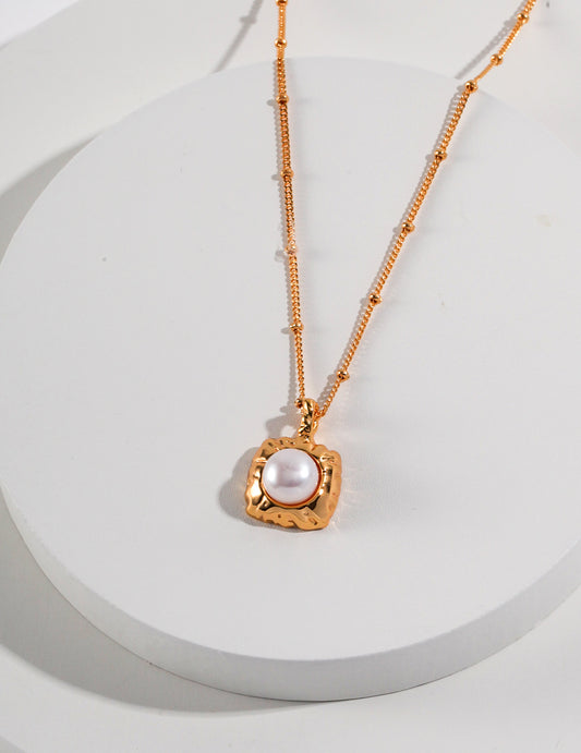 Silver 925 Freshwater Pearl Necklace - Elegant French Chic