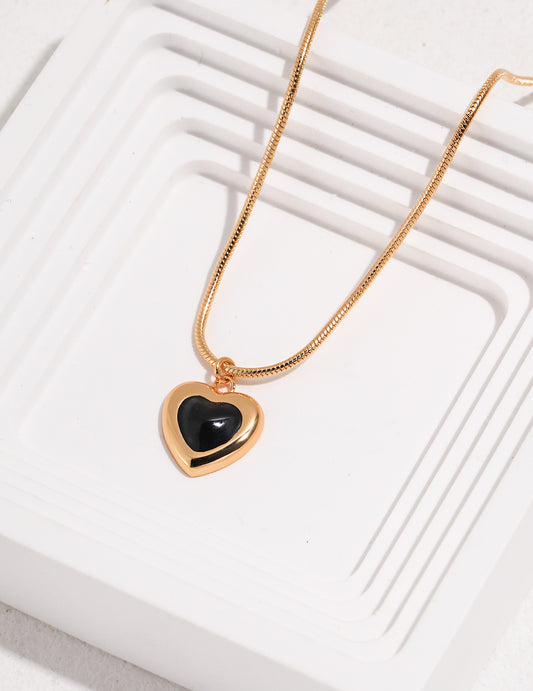 Sterling Silver 925 Heart Motif Necklace with Dazzling Pavé Design