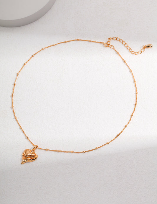 Sterling Silver 925 Flowing Heart Necklace with Playful Textured Finish