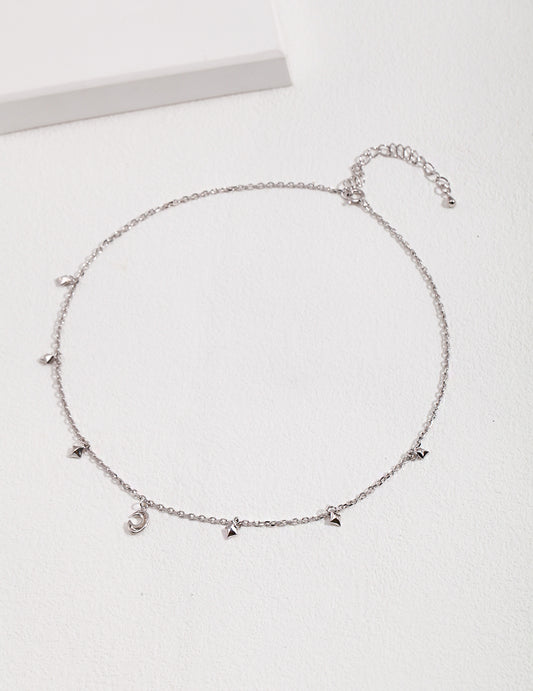 S925 Star and Crescent Exotic Necklace French Chic