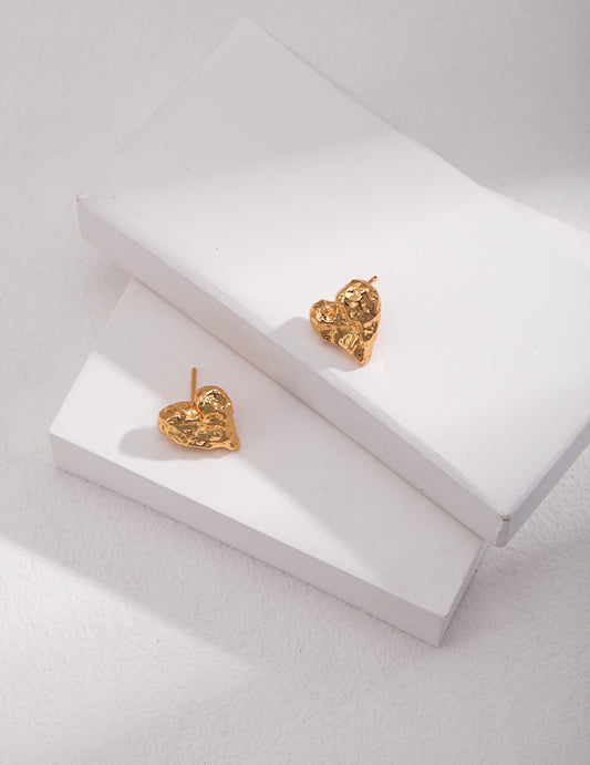 Sterling Silver 925 Minimal Heart Motif Elegant Earrings