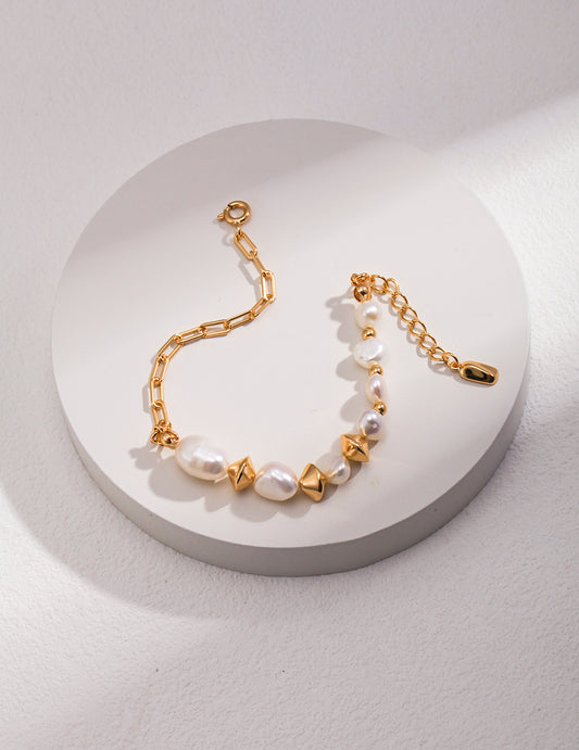 Silver 925 Freshwater Baroque Pearl Bracelet Design Strand