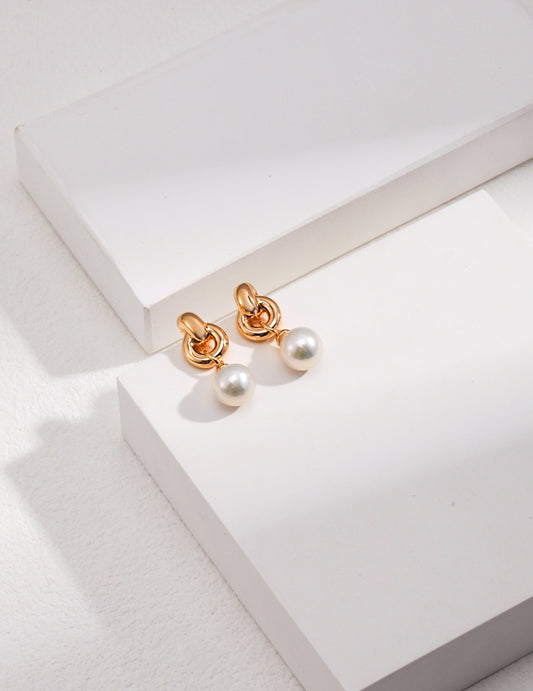 Sterling Silver 925 Freshwater Pearl Earrings: Circle Design Symbolizing Bonds